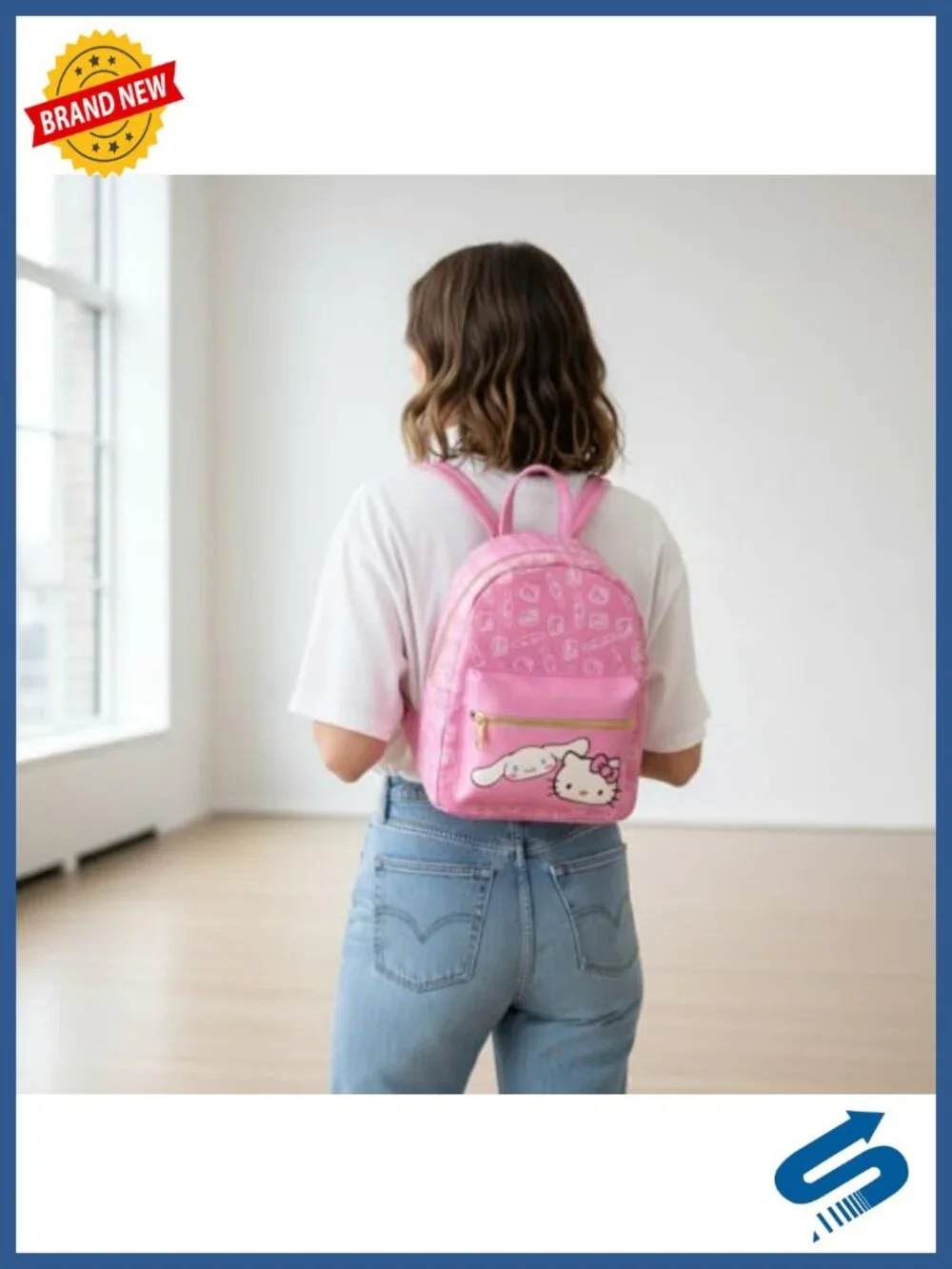 Mini Backpack - PU Leather Daypack with Adjustable Straps, 2 Pockets
